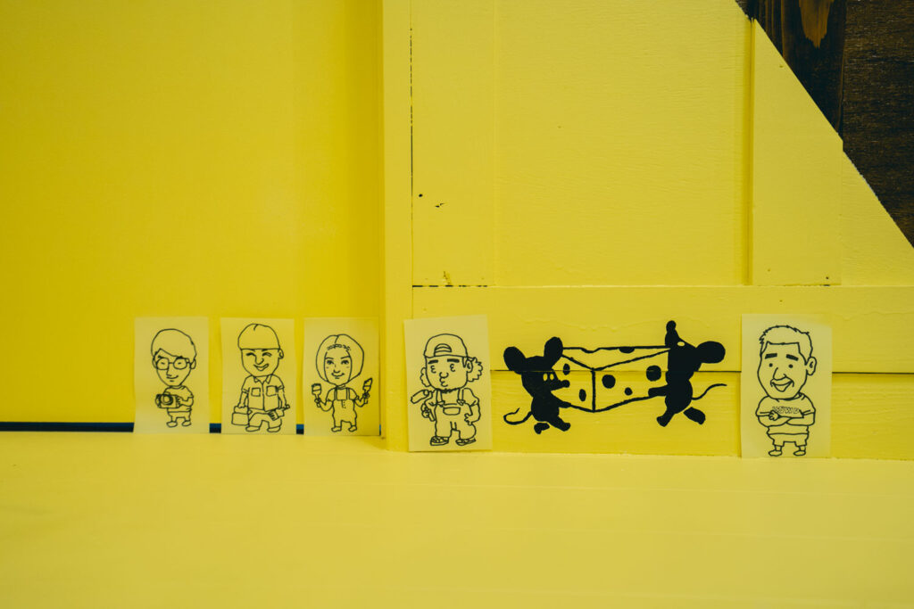 I.D.L COMPANYの事務所に塗装 トリックアート作り 愛知県江南市の建設会社・リノベーション