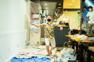 飲食店 塗装 ウォールペイント Italian Dining LIggI アイディーエル 愛知県江南市の建設会社・リノベーション